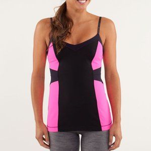 Lululemon Elongate Tank Glo Light Size 4 Raspberry/Black